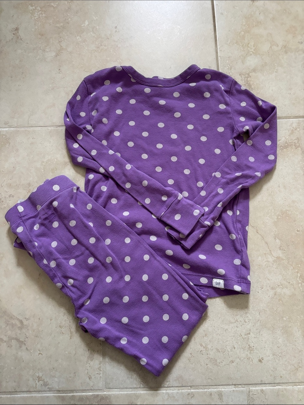 GAP Purple Polka Dot Pajama Set with White Dots